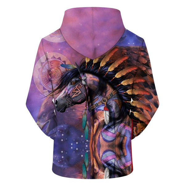 Vintage Tribal Horse 3D Hoodie