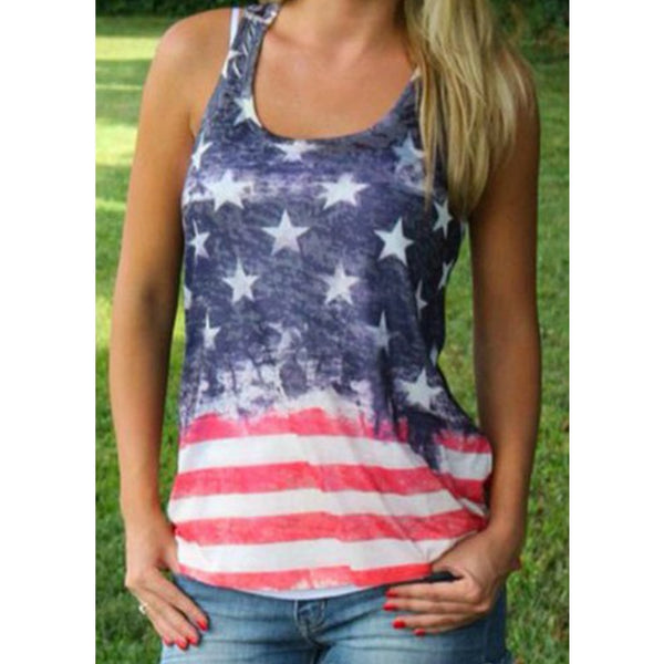 Vintage American Flag Summer Tank Top