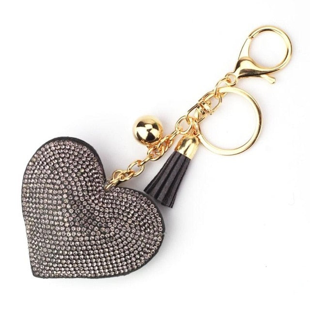 Crystal Heart Key Chain with Rhinestone