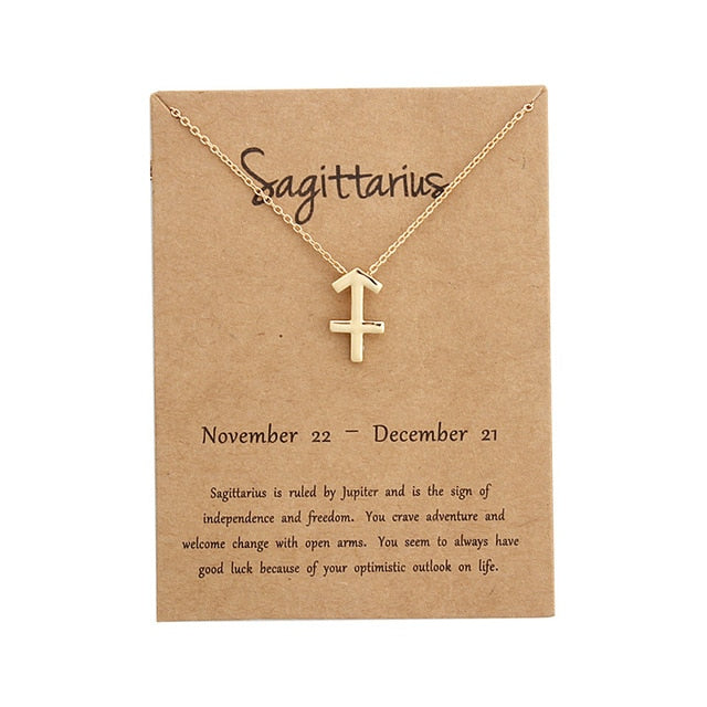 12 Zodiac Sign Pendant Necklace