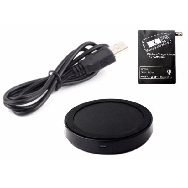 QI Wireless Charging Pad + Wireless Receiver Kit for Samsung